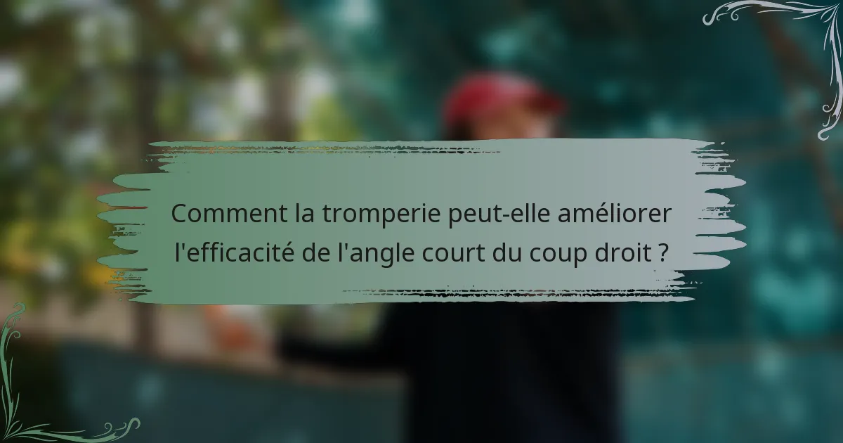 Comment la tromperie peut-elle améliorer l'efficacité de l'angle court du coup droit ?