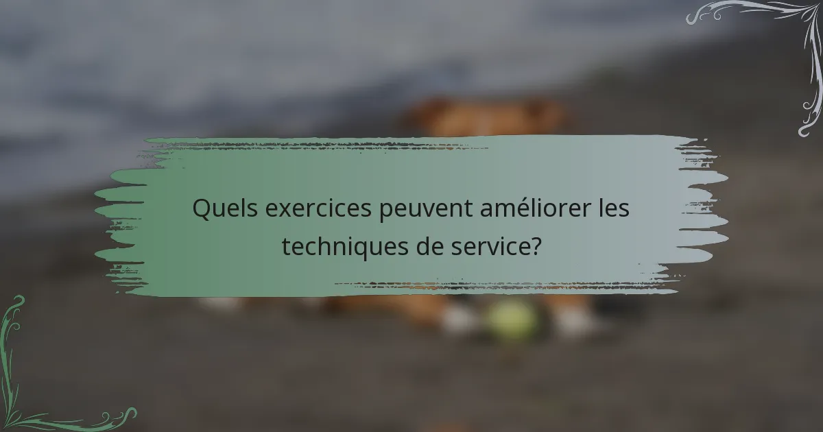 Quels exercices peuvent améliorer les techniques de service?